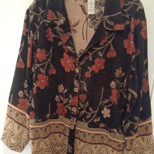 Womans Jacket Blazer Pea Coat fall colors sz 14 Sag Harbor Boho Chic